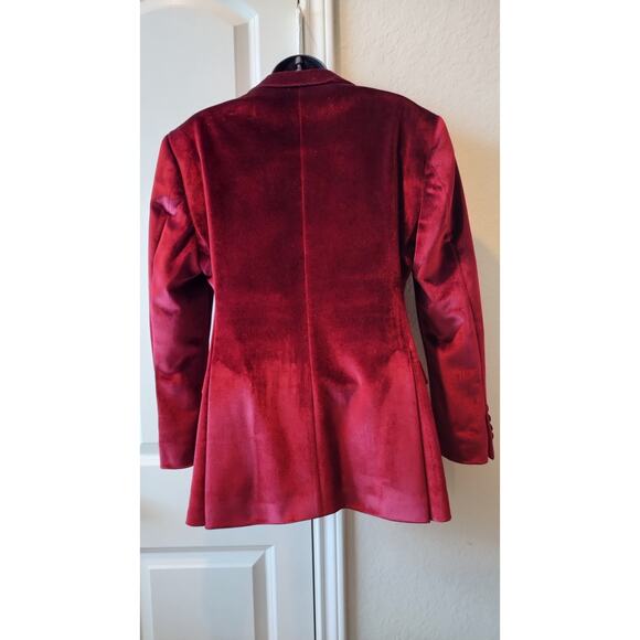 Ron Tomson Classic Lapel tuxedo Jacket Red velvet Size US 36 - Picture 7 of 16